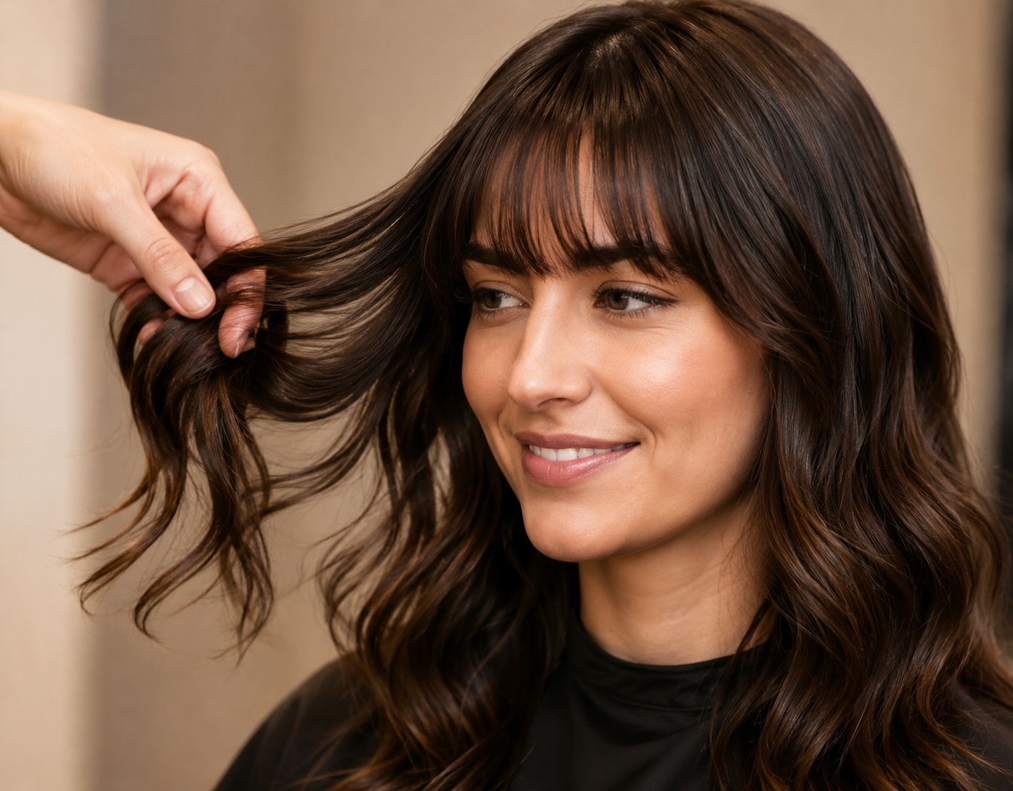 Salon guest receiving personal care during an appointment